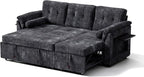 Convertible Sleeper Sofa Bed, 63 Inch Chenille Pull Out Couch - Image 11