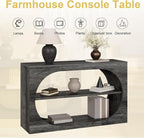 Console Table, 55-Inch Entryway Tables 3-Tier Wood Narrow Sofa Tables - Image 8