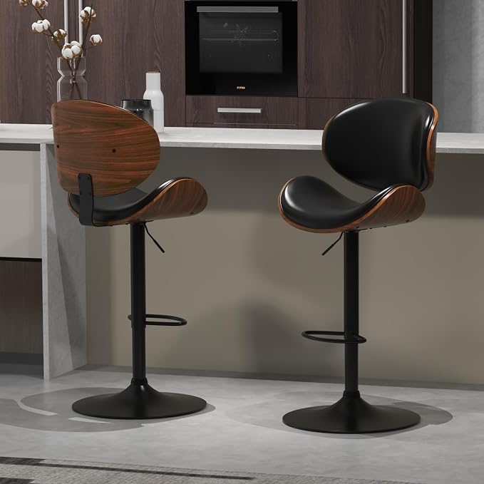 civama Bar Stools Set of 2 for Kitchen Counter, Adjustable Bar Height Chairs by civama