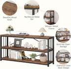 LVB Rustic Entryway Table, Industrial Extra Long Hallway Sofa Table, Wood Metal - Image 4