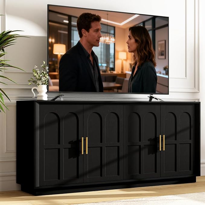 67'' Modern TV Stand for TVs up to 75'', Modern Long Media Console by WelcometoCUPYUOOU
