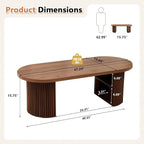 Oval Fluted Coffee Table - Image 2