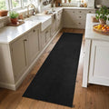 2x6 Black Solid Runner Rug Washable Non-Slip by Unknown