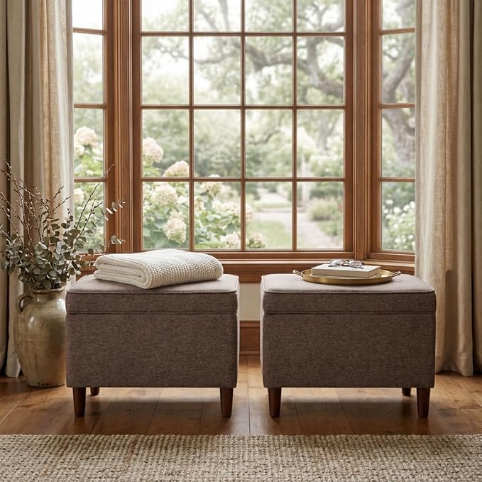 HomePop Home Decor | Dinah Collection Modern Storage Ottoman | Ottoman - Image 4