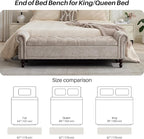 SOFTHION Storage Bench for Bedroom, Upholstered Chenille Storage Ottoman - Image 5