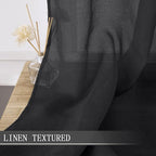 Tollpiz Short Sheer Tier Curtains Linen Textured Half Kitchen Curtain Sheers - Image 2
