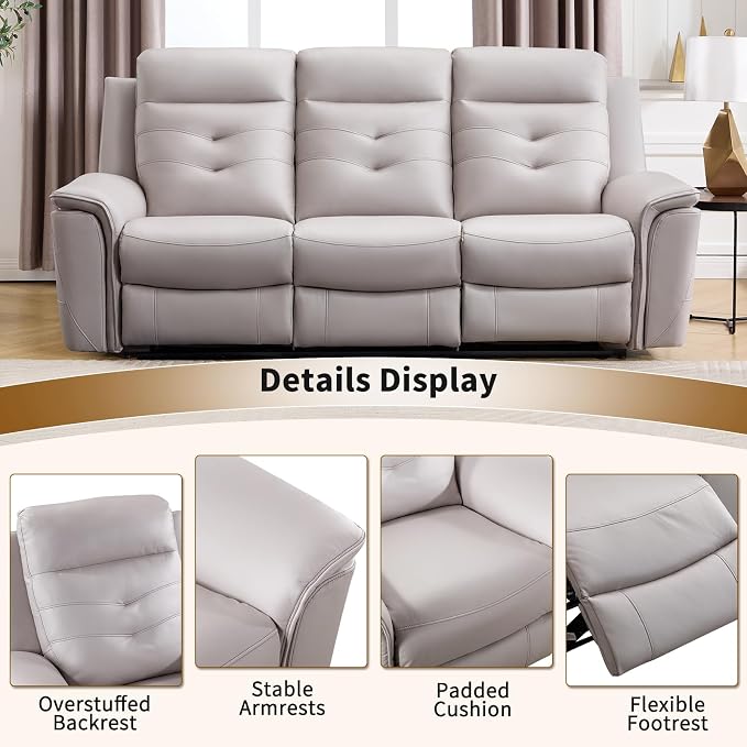 ANJ 3-Piece Faux Leather Power Recliner Sofa Set - Image 6
