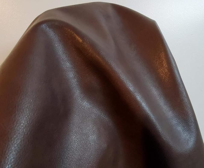 Dark Brown Soft Faux Vegan PU Leather Fabric Sheet by The Yard Synthetic - Image 4