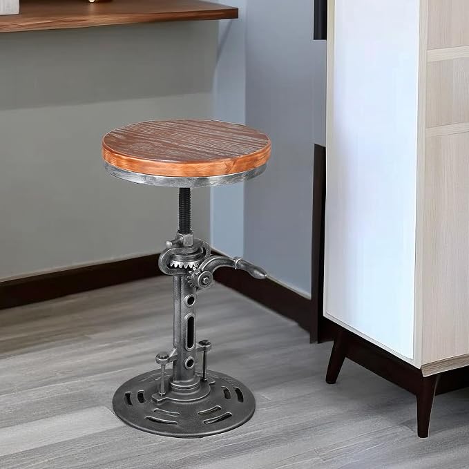 LOKKHAN American Antique Steampunk Deco Vintage Industrial Bar Cafe Stool - Image 7