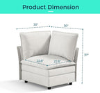 LINSY HOME Corner Seat Modular for Sectional Sofa Couch, Cloud Sofa Corner Seat - Image 3