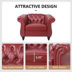 AVZEAR Leather Upholstered Armchair, Single Sofa Chair - Image 3