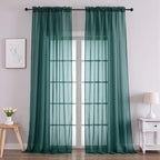 Hunter Green Bedroom Curtains 2 Panel Sets 96 Inch Length, 59 Inch Extra Wide by OVZME