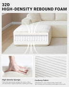 Cloud Sectional Couch, Corduroy Boneless Couches - Image 3