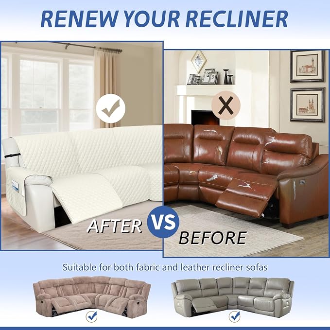 Arfntevss Recliner Sectional Couch Covers 1OO% Waterproof L Shape Sofa Cover - Image 6