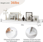 Floating Shelves for Wall, 24 inch Wood Floating Shelves Set of 2, Picture - Image 3