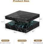 HedoAjim Black Marble LED Coffee Table - Image 2