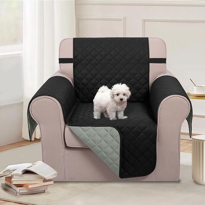 U-NICE HOME Reversible Recliner Chair Covers, Pet Friendly, Elastic Straps - Image 2