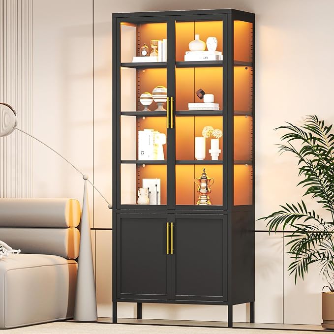 6-Tier Glass Display Cabinet by WOOWDEPOTBetterYourLife