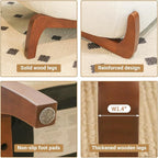 KEIKI Accent Chair with Solid Wood Legs, Velvet Single Seat Sofa - Image 3