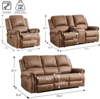 EBELLO Faux Leather Power Recliner Sofa Furniture Set, Included Electric - Image 2