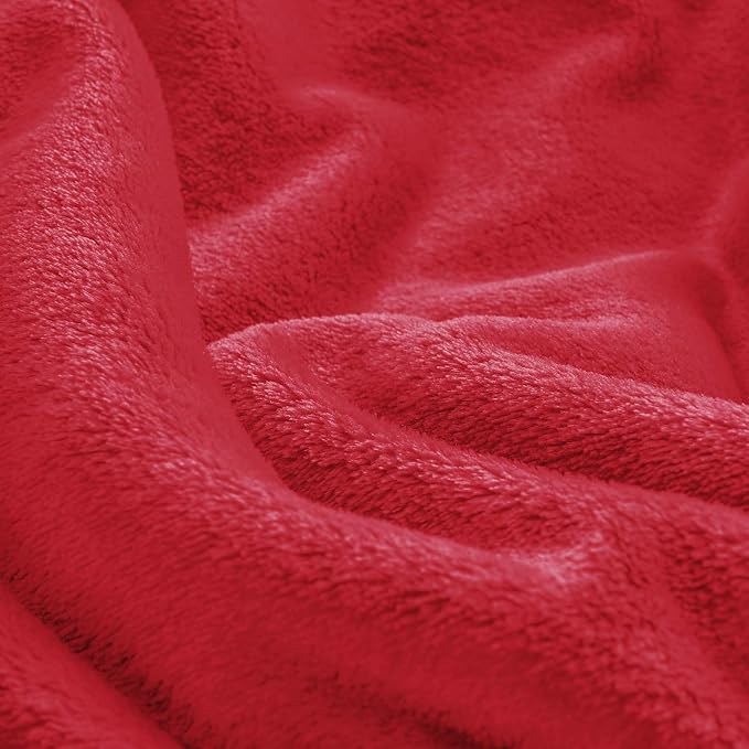 BEDELITE Fleece Blanket Soft Plush Oversized Bed Blanket Red 120"x120" | Ultra - Image 6