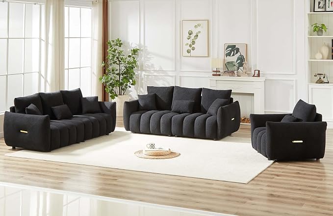 Antetek 35" Modern Accent Single Sofa Chair, Comfy Deep Seat Teddy Living Room - Image 8