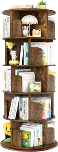 Aheaplus Rotating Bookshelf, 360 Display Wood Spinning Bookshelf Tower by Aheaplus