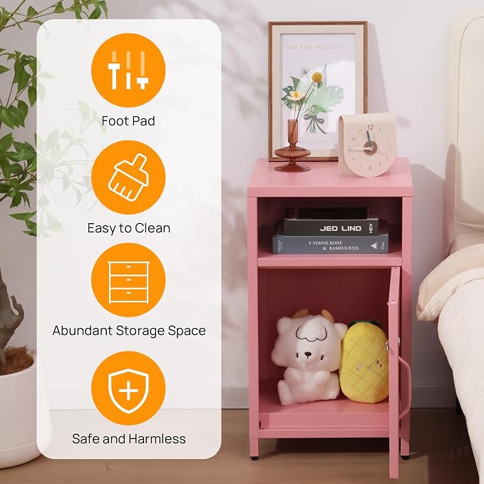 ALBAD Compact Metal Nightstand - Image 3