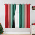 Red and Green Ombre Blackout Curtains 52Wx45L 2 Panels | Ombre Christmas by ESTELARTEXTILER