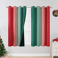 Red and Green Ombre Blackout Curtains 52Wx54L 2 Panels | Ombre Christmas by ESTELARTEXTILER