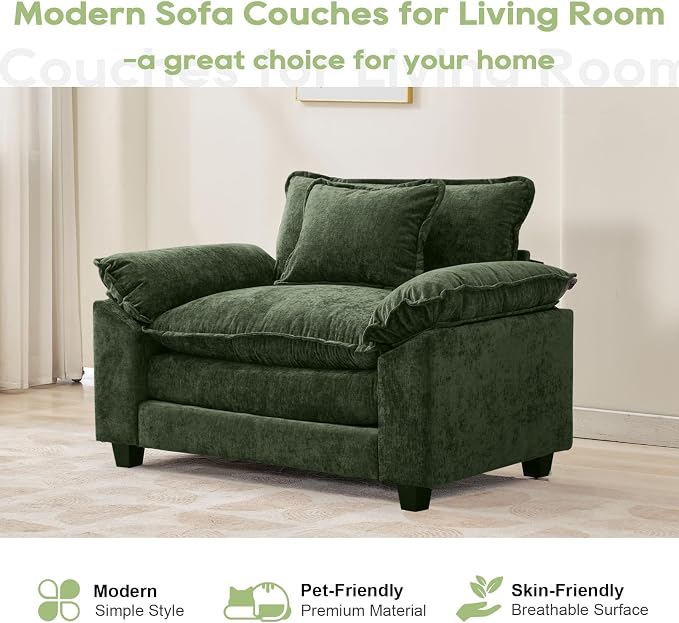 Oprisen Modular Sectional Sofa, Comfy Cloud Couch Sectional Sofa, Chenille Sofa - Image 7