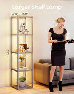 PARTPHONER Floor Lamp Glass Display Shelf - Image 4