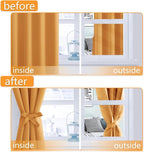 Short Blackout Curtains for Bedroom, Pumpkin Orange, 42 x 45 Inch | Thermal - Image 5