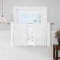 White Semi Sheer Linen Textured Valances by Nanspring