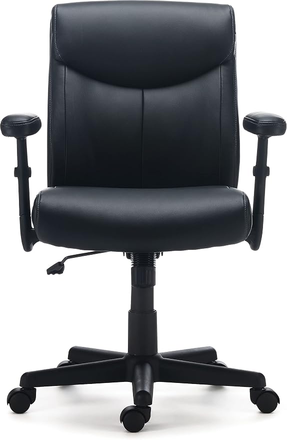 Staples Ergonomic Task Chair, Faux Leather, Adjustable Height - Image 5