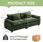 Oprisen 86" Modular Sectional Sofa, Comfy Cloud Couch Sectional Sofa, Chenille - Image 2