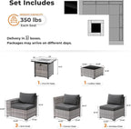 ovios 7 Pieces Patio Furniture Set, Outdoor Wicker Sectional Sofa - Image 8