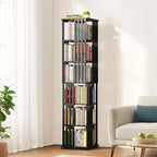 SpaceAid 6 Tier Rotating Bookshelf Tower, Bamboo Spinning Book Shelf, Revolving by SpaceAid