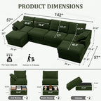 Upgrade Boneless Couch with Storage, Extra Deep&High Seat Modular Sectional - Image 3