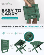 SERWALL Folding Outdoor Side Table Set of 2, Portable Adirondack Side Table - Image 5