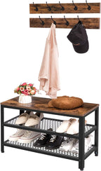 HOOBRO Hall Tree Entryway Storage Bench, Coat Rack Shoe Bench, Shoe Rack - Image 7