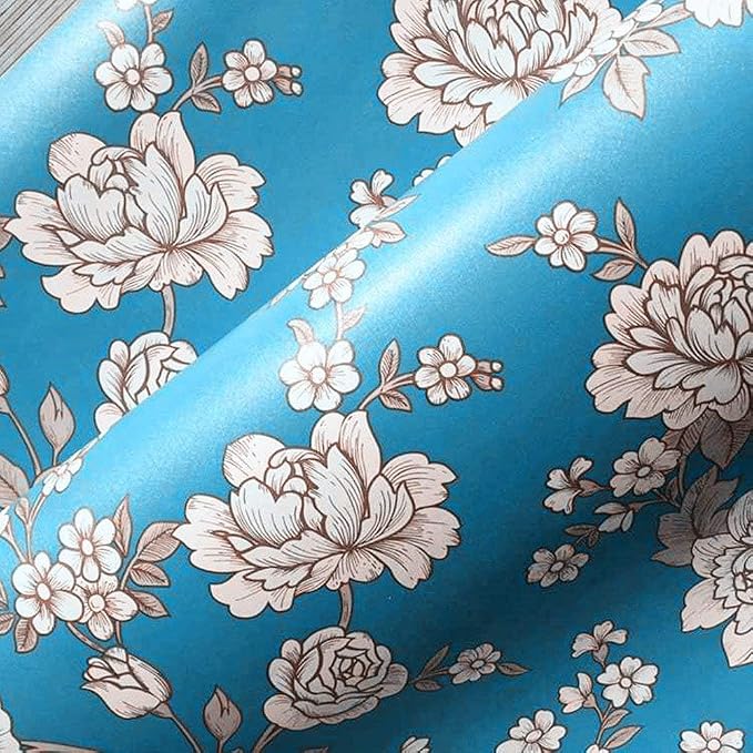 Vintage Floral Self Adhesive Wall Paper Shelf Liner Funitures Dresser Drawer - Image 2