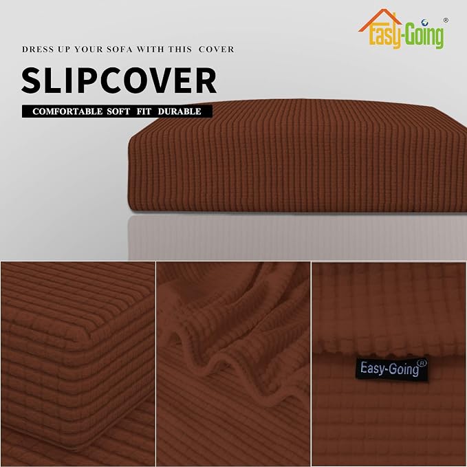 Easy-Going Stretch 1 Piece Loveseat Couch Cushion Cover - Image 4