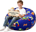 Lukeight Stuffed Animals Storage Bean Bag Chair Cover by Lukeight