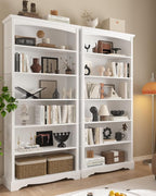 TVU 6-Tier Wooden Bookshelf, 76 Inch Tall Bookshelf - Image 8