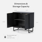 EYYTHUNG Fluted Cabinets with Storage Set of 2, Sideboard Buffet Cabinet with - Image 3