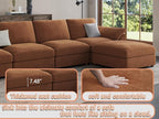 EASE MOOSE Sectional Modular Sofa, Luxury FSC Certified Chenille Comfty Deep - Image 6