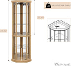 Corner Curio Cabinet, Light Bulb Inclued, Wine Bar China Cabinet - Image 2