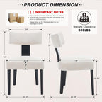 HNY Mid Century Modern Farmhouse Dining Chairs Set of 6, Linen Upholstered - Image 2