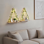 RICHER HOUSE Artificial Ivy LED-Strip Wall Hanging Shelves, Macrame Shelf - Image 6